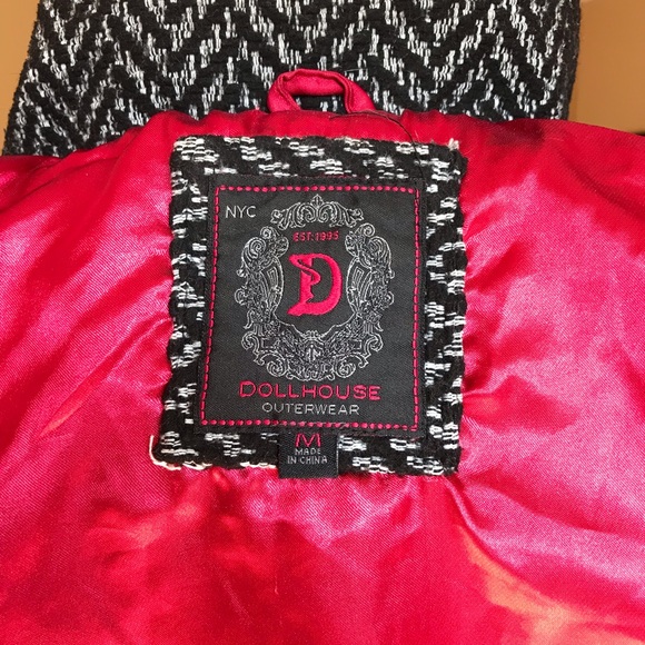 Houndstooth tooth double breasted Pea Coat - Picture 8 of 8